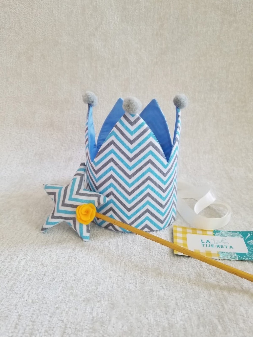 New Blue Star Wand and Crown Set for Kids